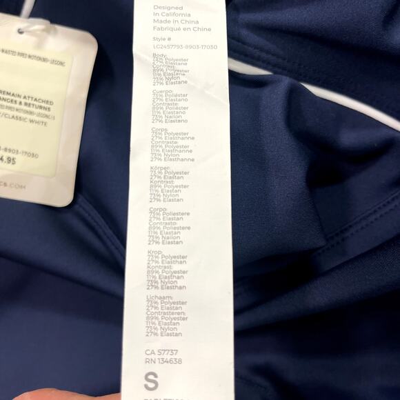 Fabletics Women's Deep Navy Anywhere Motion365+ High-Waisted Piped Leggings - S - Picture 5 of 7